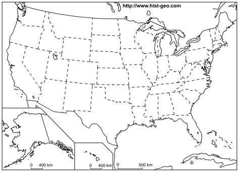 Printable Blank 50 States Map