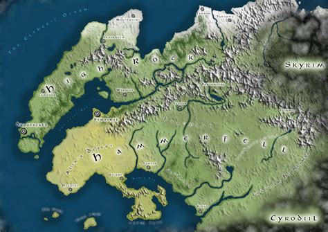 Relief map of High Rock and Hammerfell by OtherWorldlyArtisans on ...