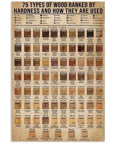 Types Of Wood Ranked By Janka Hardness Carpentry shirts, apparel ...