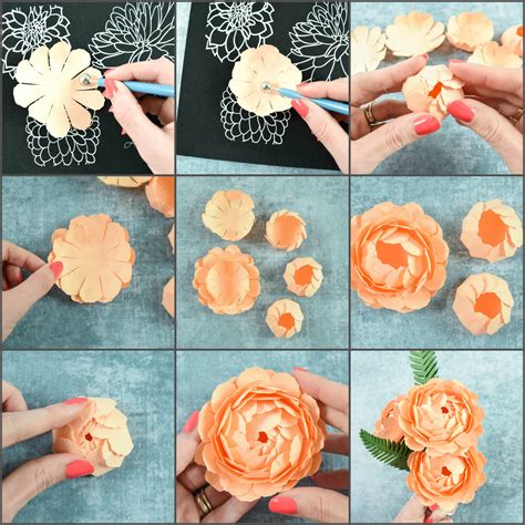 Step by Step Easy Peony Paper Flower Tutorial for Paper Crafting