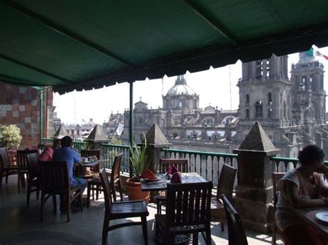 Rooftop cafe downtown Mexico City. Refreshing, resting, and ...