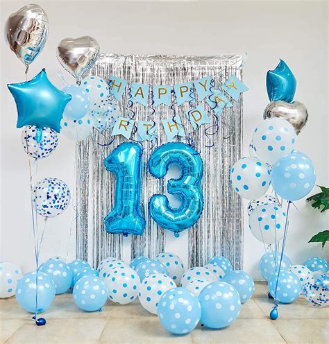 Blue Birthday Decorations | Happy Birthday Banner | Hanging Swirls| Pa ...