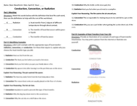 SOLUTION: Thermal energy transfer worksheet - Studypool