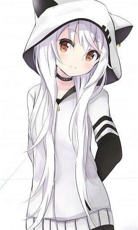 Hoodie Anime Girl Black And White - Anime Wallpaper HD