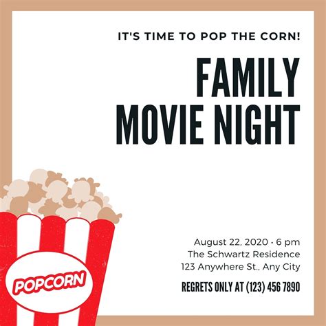 Movie Party Invitation Free Template - Printable Form, Templates and Letter