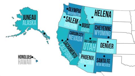 United States Regions Map With Capitals