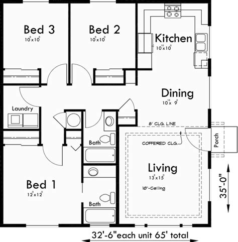 Best Single Story 3 Bedroom Duplex House Plans Modern – New Home Floor ...