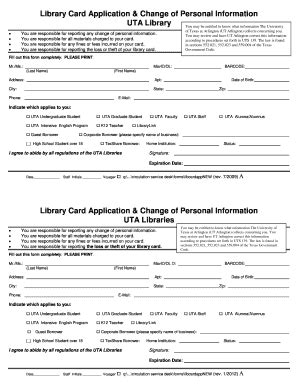 Library Card Form - Fill and Sign Printable Template Online