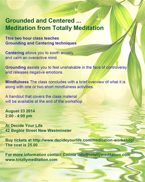 Live event - Aug 23 Centering and Grounding - Totally Meditation