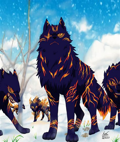 Adventure Time - Alpha Fire Wolf and wolf pack by LightFury96 on DeviantArt