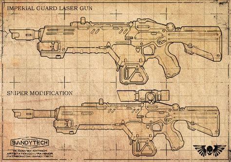 ArtStation - WH40K Lasgun blueprint, Eldar Safin | Warhammer 40k rpg ...