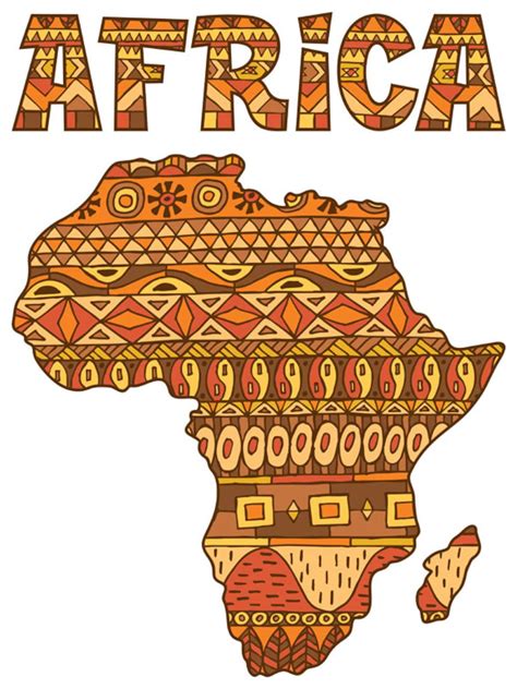 Africa Map Pattern Vector Cartoon Illustration. African, Map, Abstract ...