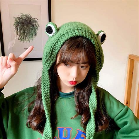 MLENLK Frog Hat Crochet Big Eye Winter Knitted Regular store