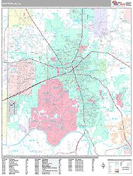 Huntsville Alabama Zip Code Wall Map (Premium Style) by MarketMAPS