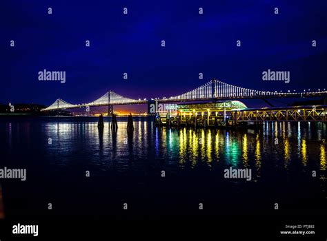 View of Bay Bridge at night Stock Photo - Alamy