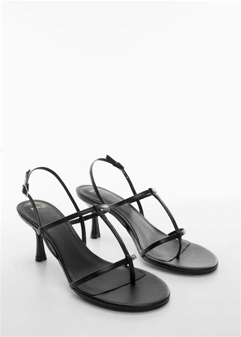 Straps heel leather sandals - Women | Mango USA