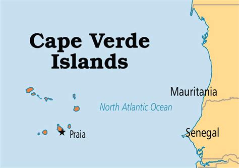 Cabo Verde islands map - Map of Cape Verde islands africa (Western ...