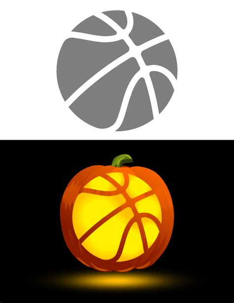 Printable Basketball Pumpkin Stencil