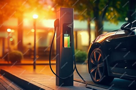 Premium AI Image | Fast charging stations for electric vehicles in a ...