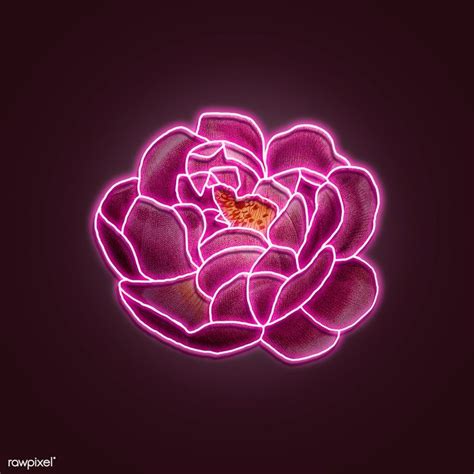 Neon pink rose mockup | premium image by rawpixel.com / Awirwreckkwrar ...