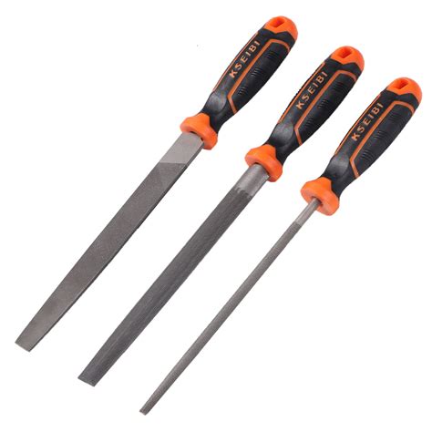 Kseibi Professional 3PCS Metal Steel File Set Include Round Half Round ...