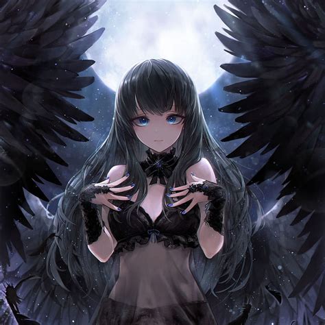 Anime Girl Dark Angel, Cute Anime Girl Angel HD phone wallpaper | Pxfuel