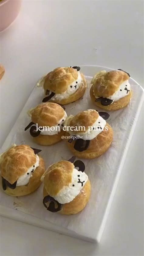 Lemon creame puffs and yummy and so cute #dessert #recipe in 2023 ...