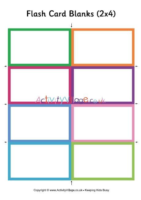 Blank Flash Cards - Small | Flash card template, Printable flash cards ...