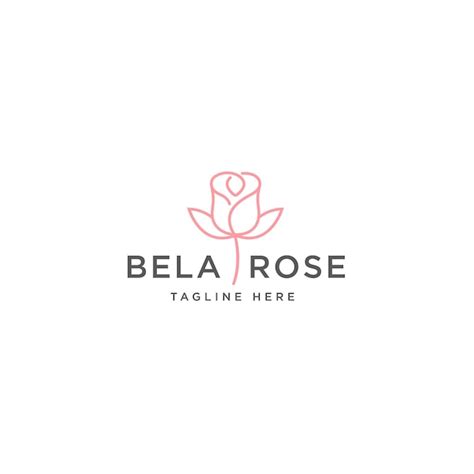 Premium Vector | Pink rose flower Logo Design Template