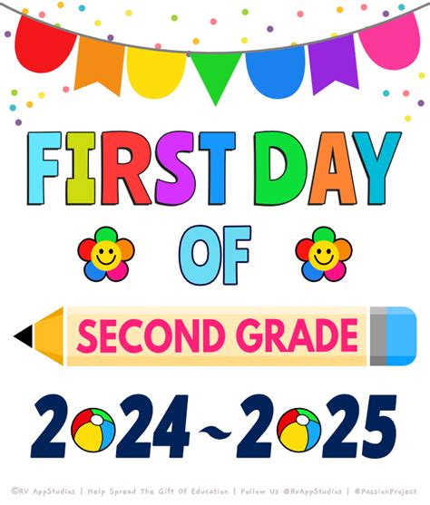 ‘First Day of 2nd Grade’ printables for the year 2022-2023.