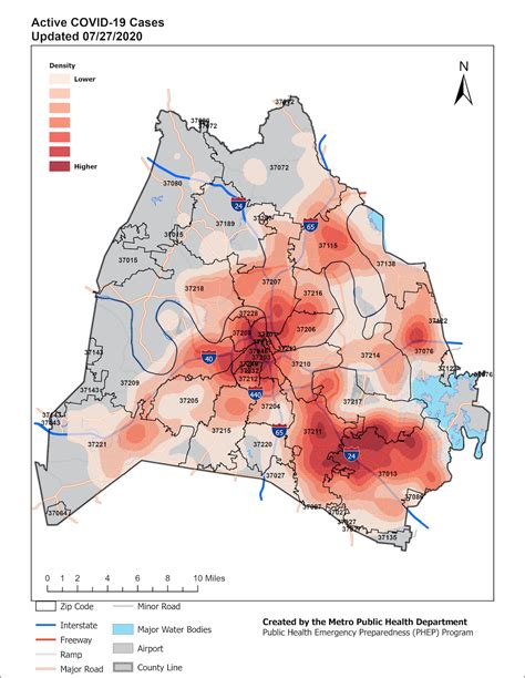 A snapshot of July's rising numbers of COVID-19 cases in Nashville by ...