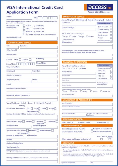 √ Free Printable Credit Card Application Form and How to Fill It