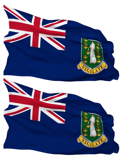 British Virgin Islands, BVI Flag Waves Isolated in Plain and Bump ...