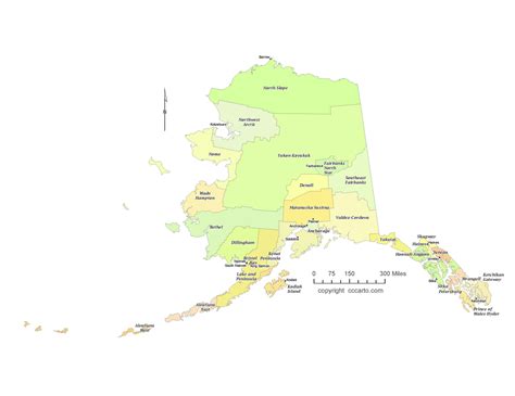 State of Alaska Borough Map and the County Seat Cities - CCCarto