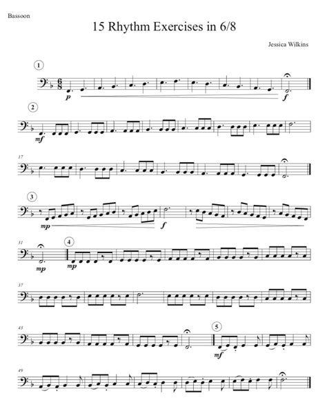 15 Rhythm Exercises in 6/8 – Solo bassoon (Digital Download) – JDW ...