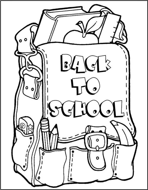 Back-To-School Coloring Page | School coloring pages, Back to school ...