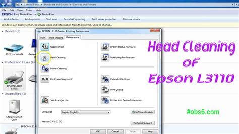 Head Cleaning Of Epson L3110 Multifunction InkTank Printer - Obs6.com