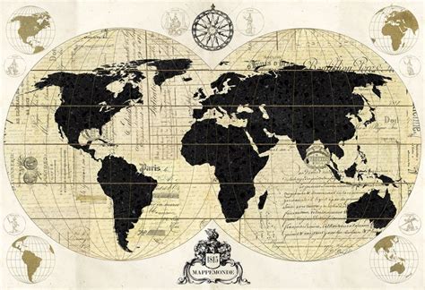 Vintage World Map | World map art, Map art print, Vintage world map poster