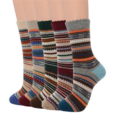 5pairs Casual Mens Soft Thick Warm Socks Rabbit Wool Blends Warm Winter ...