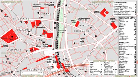 Tokyo top tourist attractions map - Shibuya Crossing map showing ...