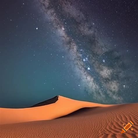 Desert night sky with starry sand dunes on Craiyon