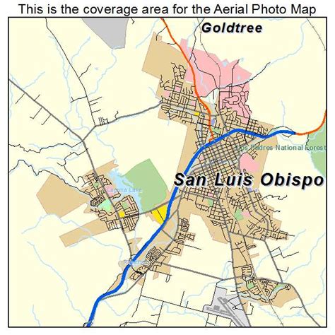 Aerial Photography Map of San Luis Obispo, CA California