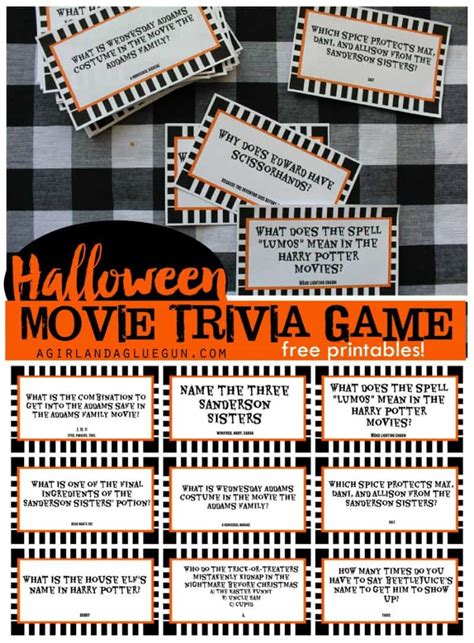 Printable Halloween Movie Trivia Game – 30 Days of Halloween: Day 24 ...