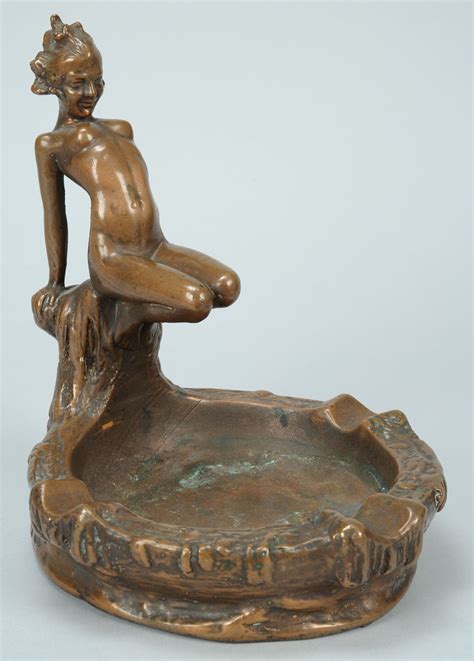 Lot 767: Two Small Sculptures, including Spinario & ashtray | Case Auctions