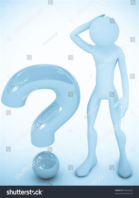 3d Person Character Question Mark 3d Stock Illustration 78035266 ...