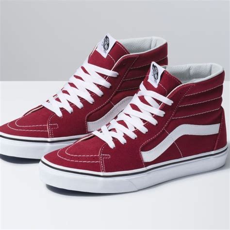 Maroon High Top Vans | Red sneakers, Maroon high top vans, Vans