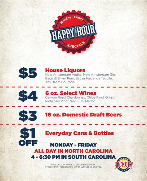 Hickory Tavern Menu Specials, Happy Hour and Weekday Deals - EatDrinkDeals