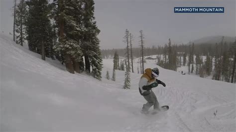 California storm drops fresh snow in Mammoth Mountain - ABC7 Los Angeles