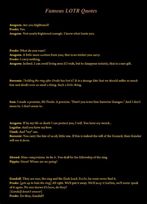 Notable LOTR Quotes