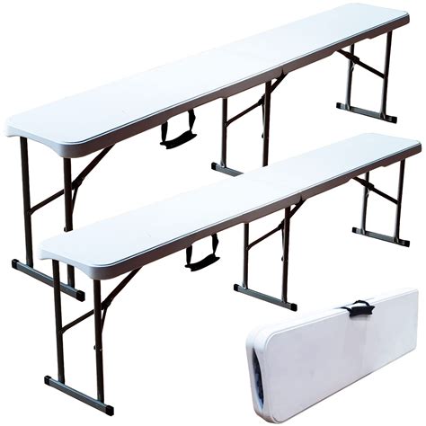 Buy 2-Pack 6ft Folding Bench Heavy Duty for Garden Picnic BBQ Party ...